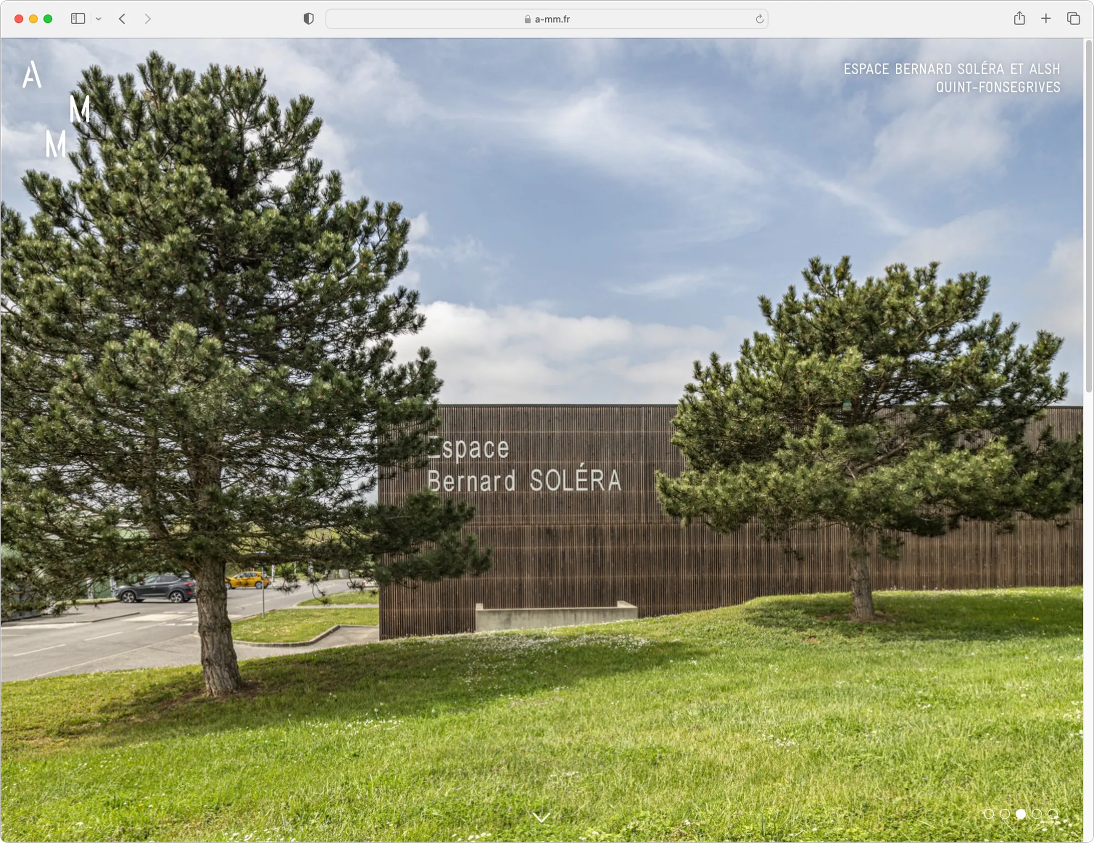 Page d'accueil du site internet AMM Architecture — webdesign pour agence d'architecture, grande photographie architecturale, graphiste freelance Toulouse, Occitanie